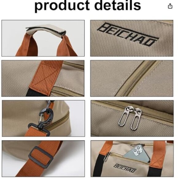 NEW! Duffle Bag Travel Handbag Gym Bag Weekender Carry On Overnight Bags - Picture 11 of 12